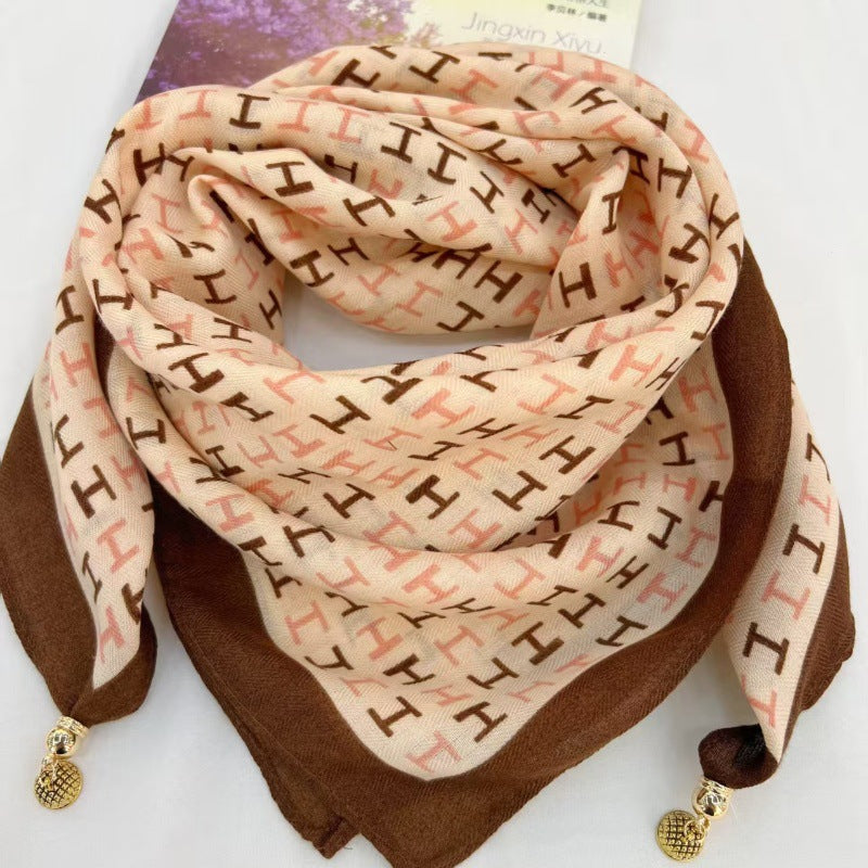 The Magnetic Clasp Square Scarf | Premium Fiber Blend