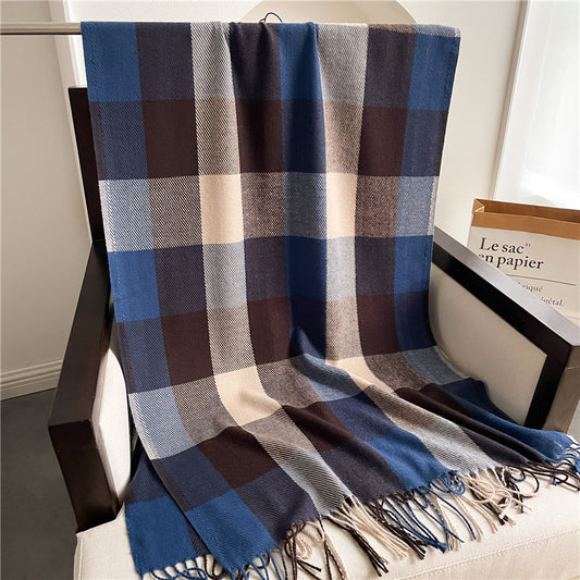 Women's Insulated Geometric Plaid Scarf