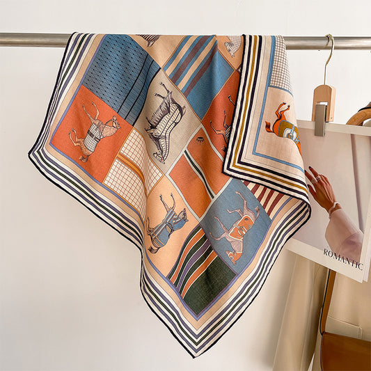 Reversible Silk Square Scarf - The Ultimate Travel & Everyday Wrap