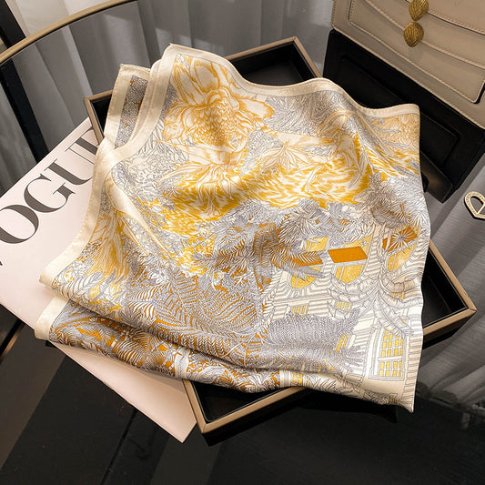 100% Mulberry Silk Kerchief Scarf | Large Square Wrap