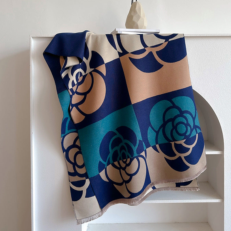 Soft Geometric Floral Scarf for Women