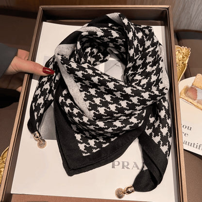The Magnetic Clasp Square Scarf | Premium Fiber Blend