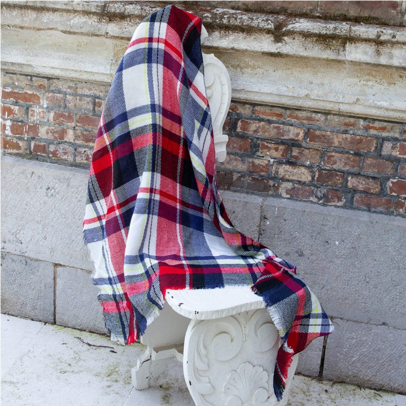 Glencairn Oversized Tartan Shawl with Tassel Detail