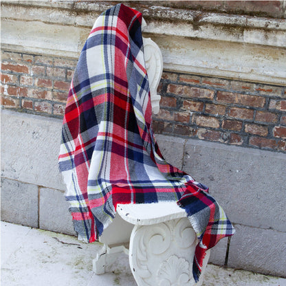 Glencairn Oversized Tartan Shawl with Tassel Detail