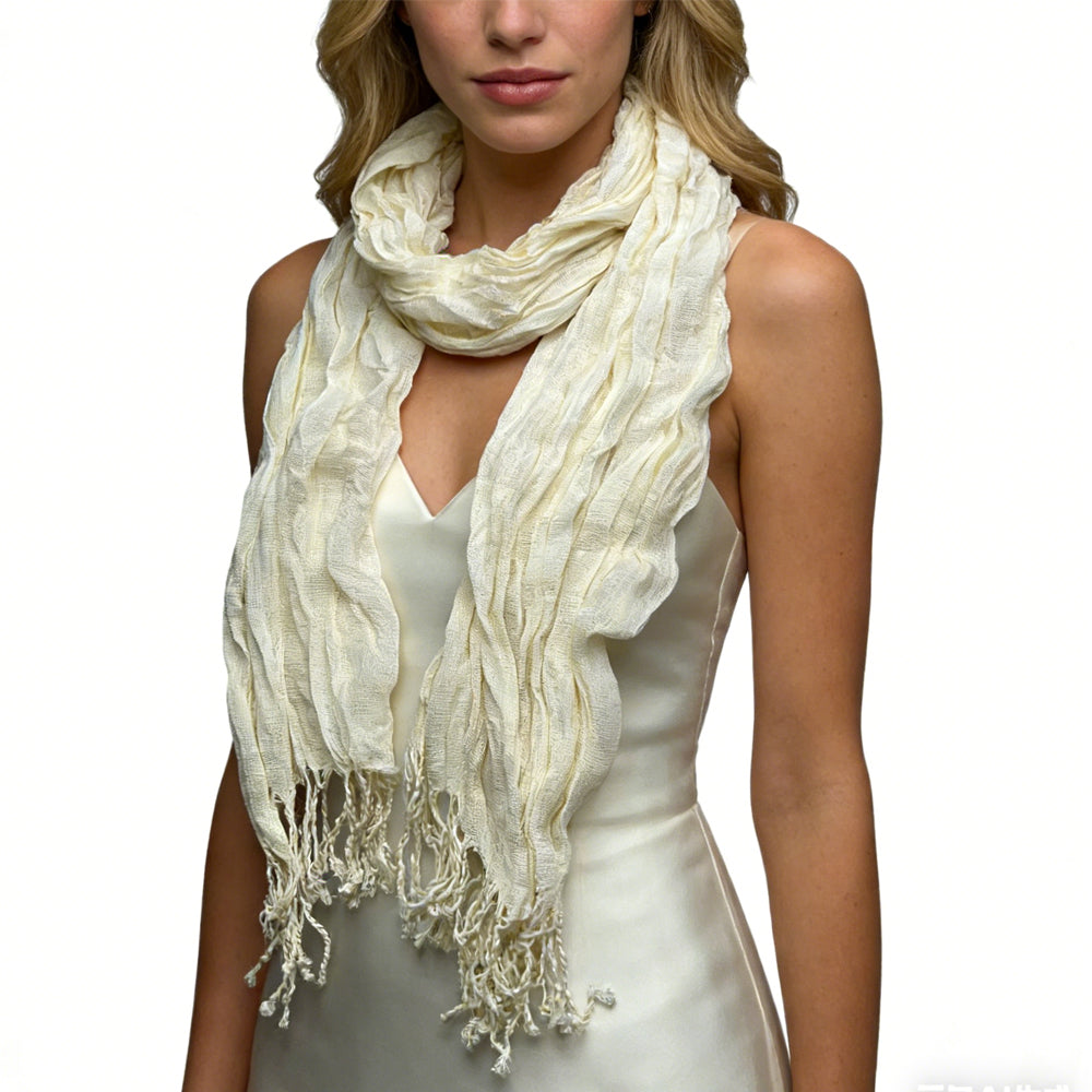 Aura Crinkle Weave Scarf | Premium Textured Wrap