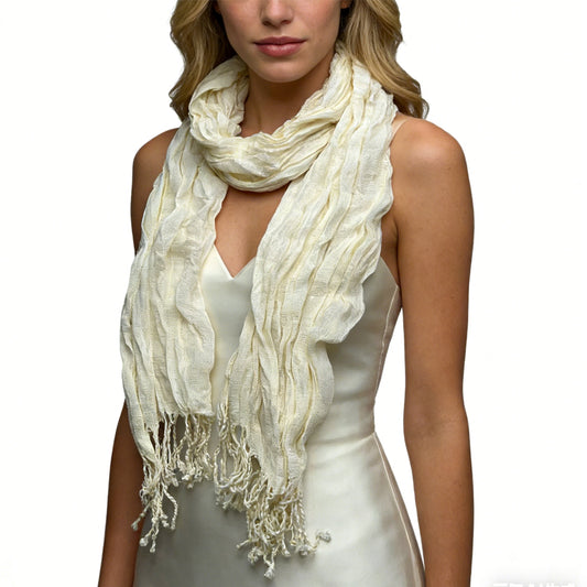 Aura Crinkle Weave Scarf | Premium Textured Wrap