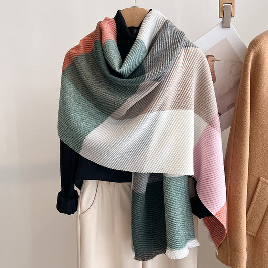 Premium Cotton Multicolor Crinkled All-Season Shawl Wrap