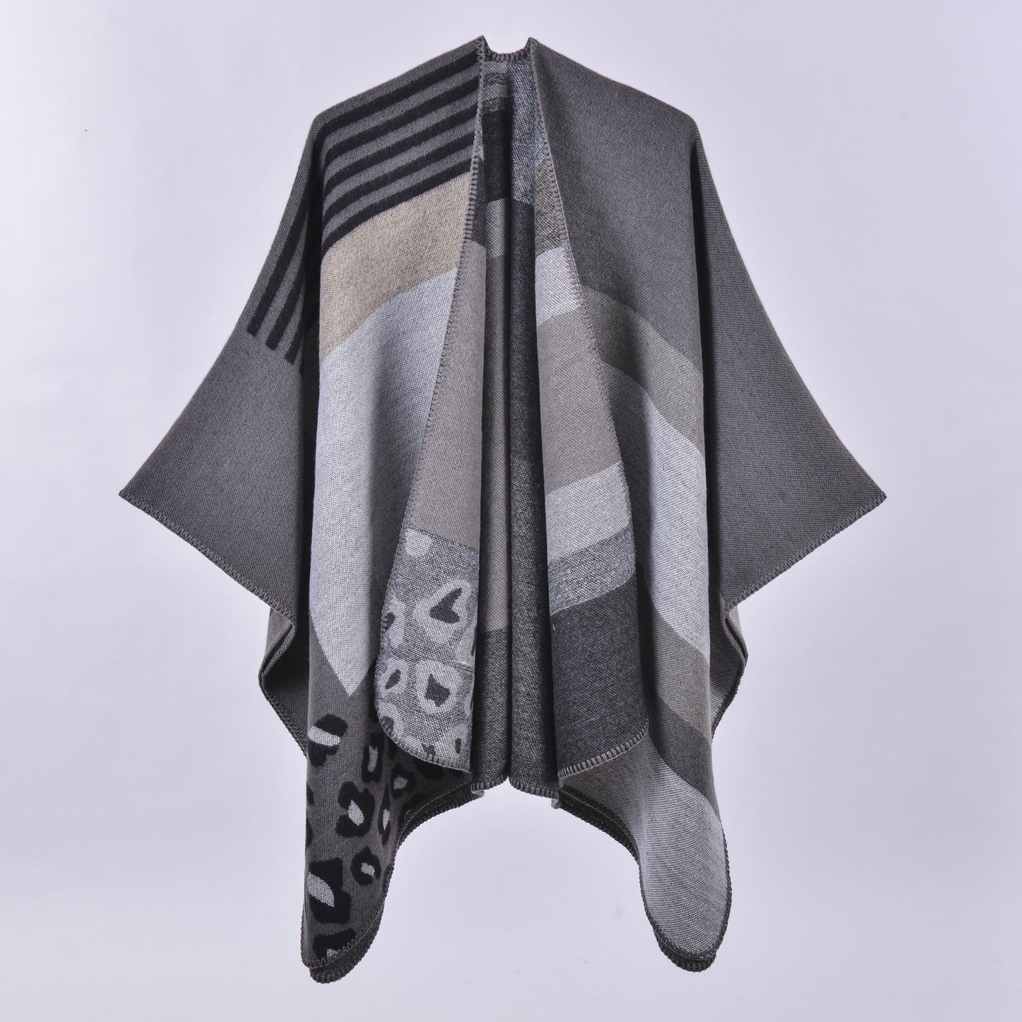 Women's Oversized Plaid Floral Patterned Shawl