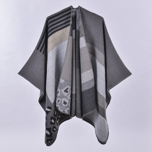 Women's Oversized Plaid Floral Patterned Shawl