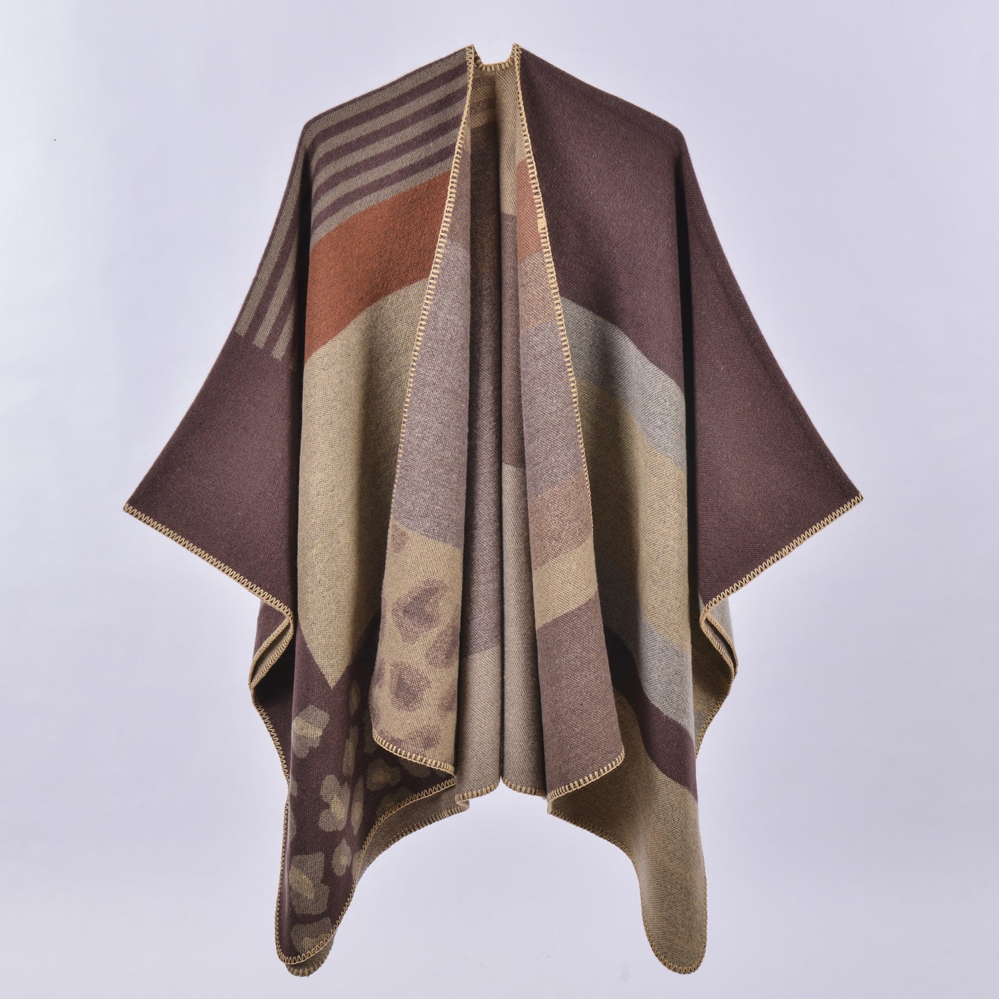 Women's Oversized Plaid Floral Patterned Shawl