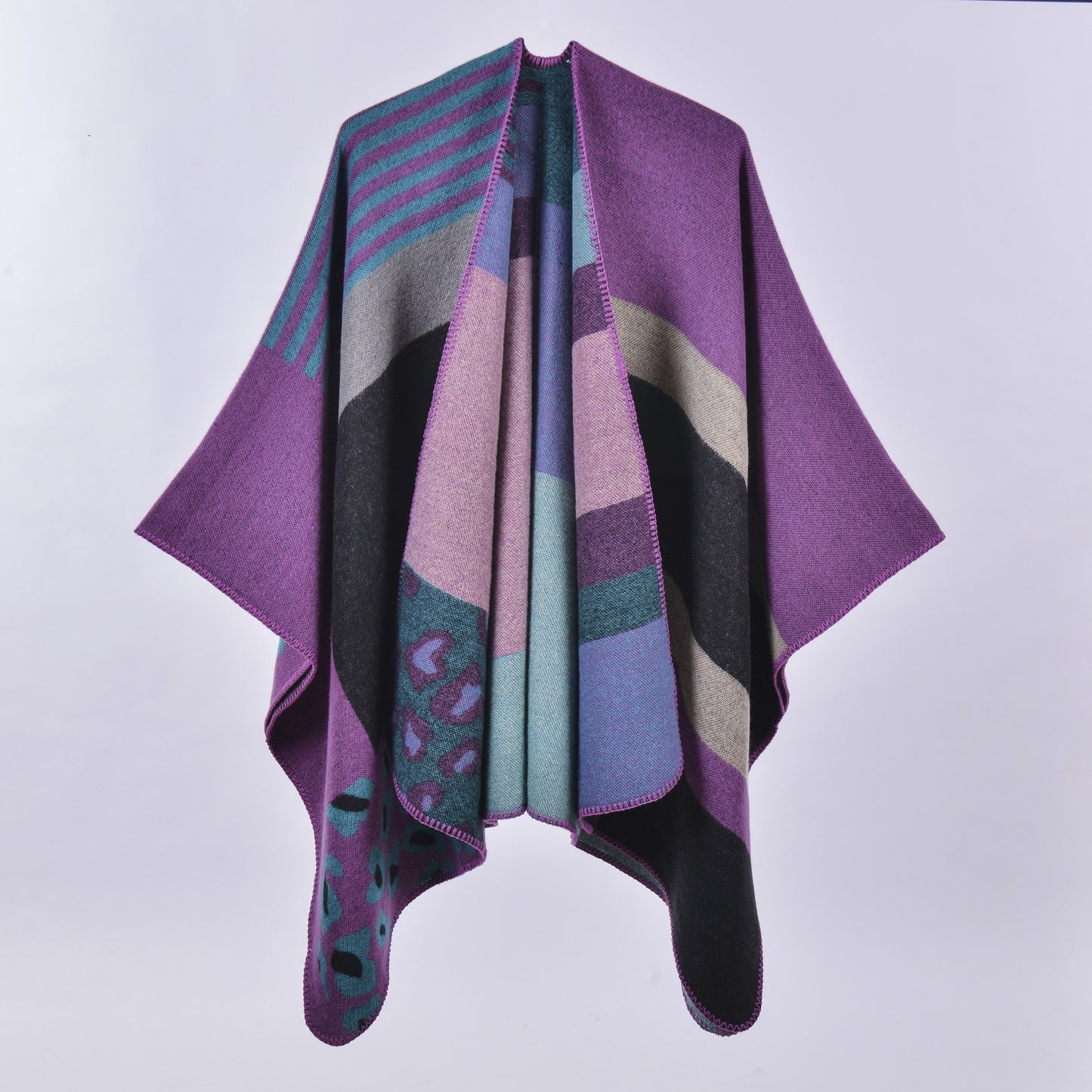 Women's Oversized Plaid Floral Patterned Shawl