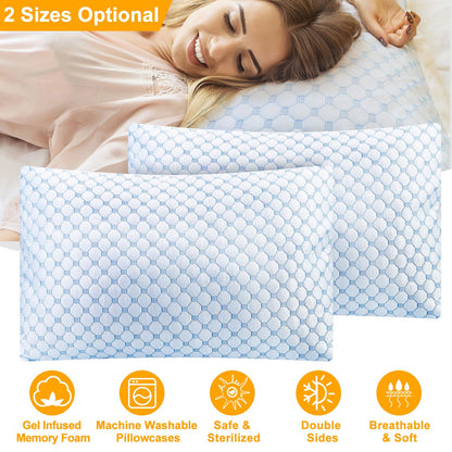 The Aura Bamboo Adjustable Memory Foam Dual-Sided Cooling Pillow