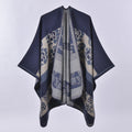 Women's Oversized Plaid Floral Patterned Shawl