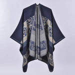 Women's Oversized Plaid Floral Patterned Shawl