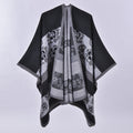 Women's Oversized Plaid Floral Patterned Shawl