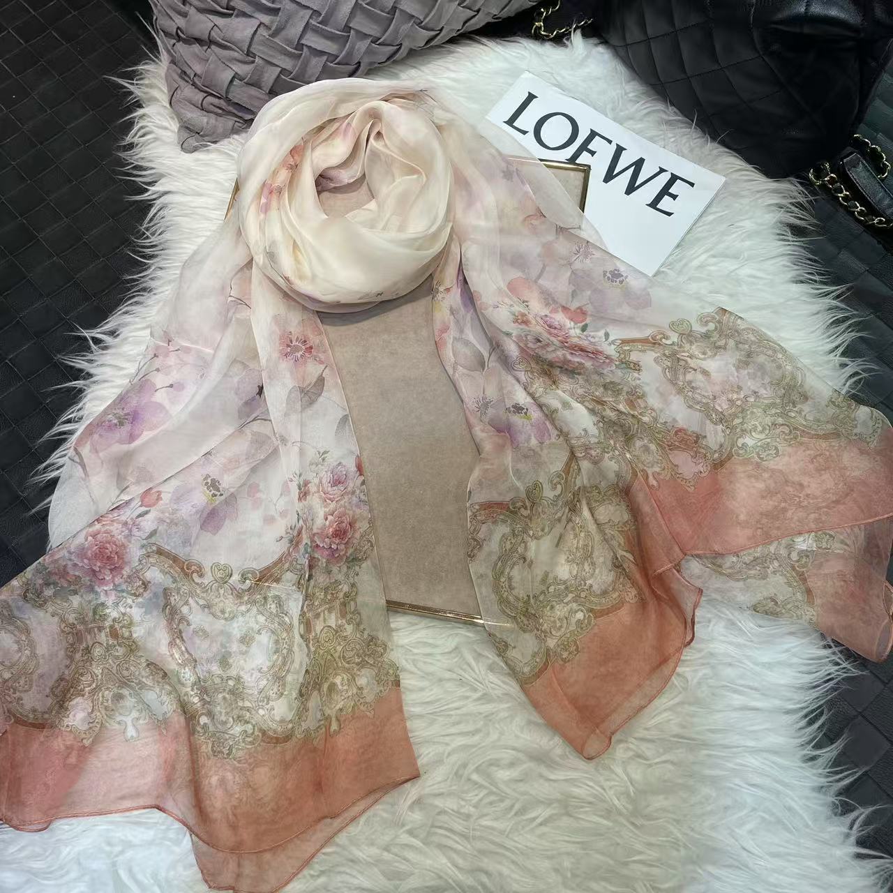 100% Mulberry Silk Chiffon Scarf | Ideal for Summer