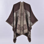 Women's Oversized Plaid Floral Patterned Shawl
