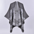 Women's Oversized Plaid Floral Patterned Shawl