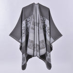 Women's Oversized Plaid Floral Patterned Shawl
