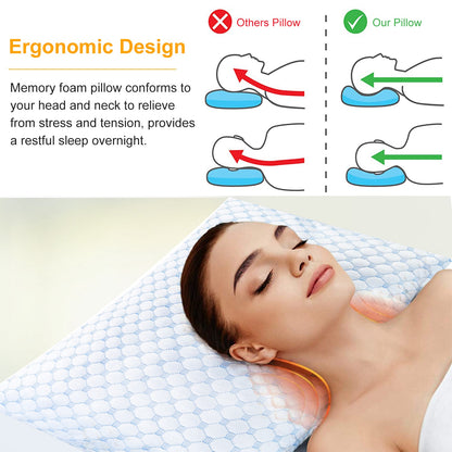 The Aura Bamboo Adjustable Memory Foam Dual-Sided Cooling Pillow