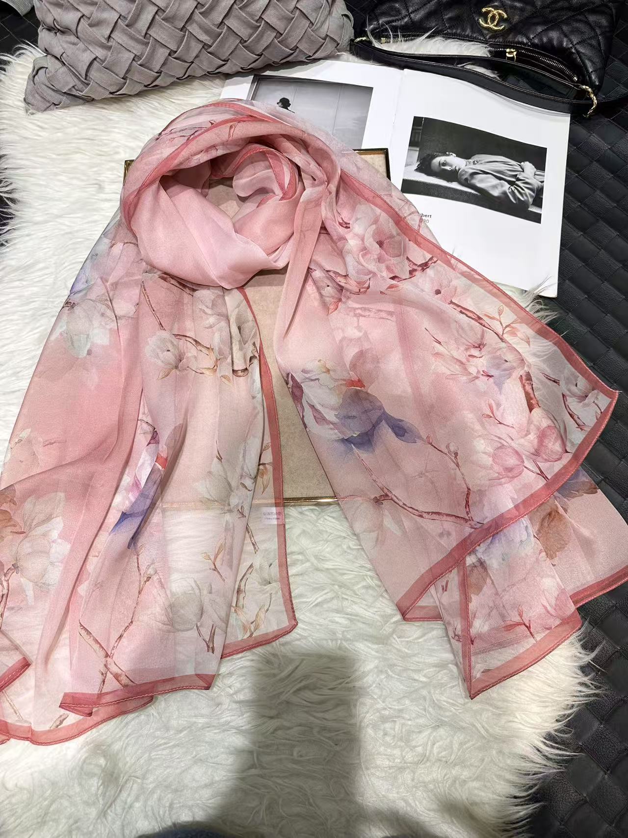 100% Mulberry Silk Chiffon Scarf | Ideal for Summer