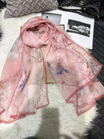 100% Mulberry Silk Chiffon Scarf | Ideal for Summer