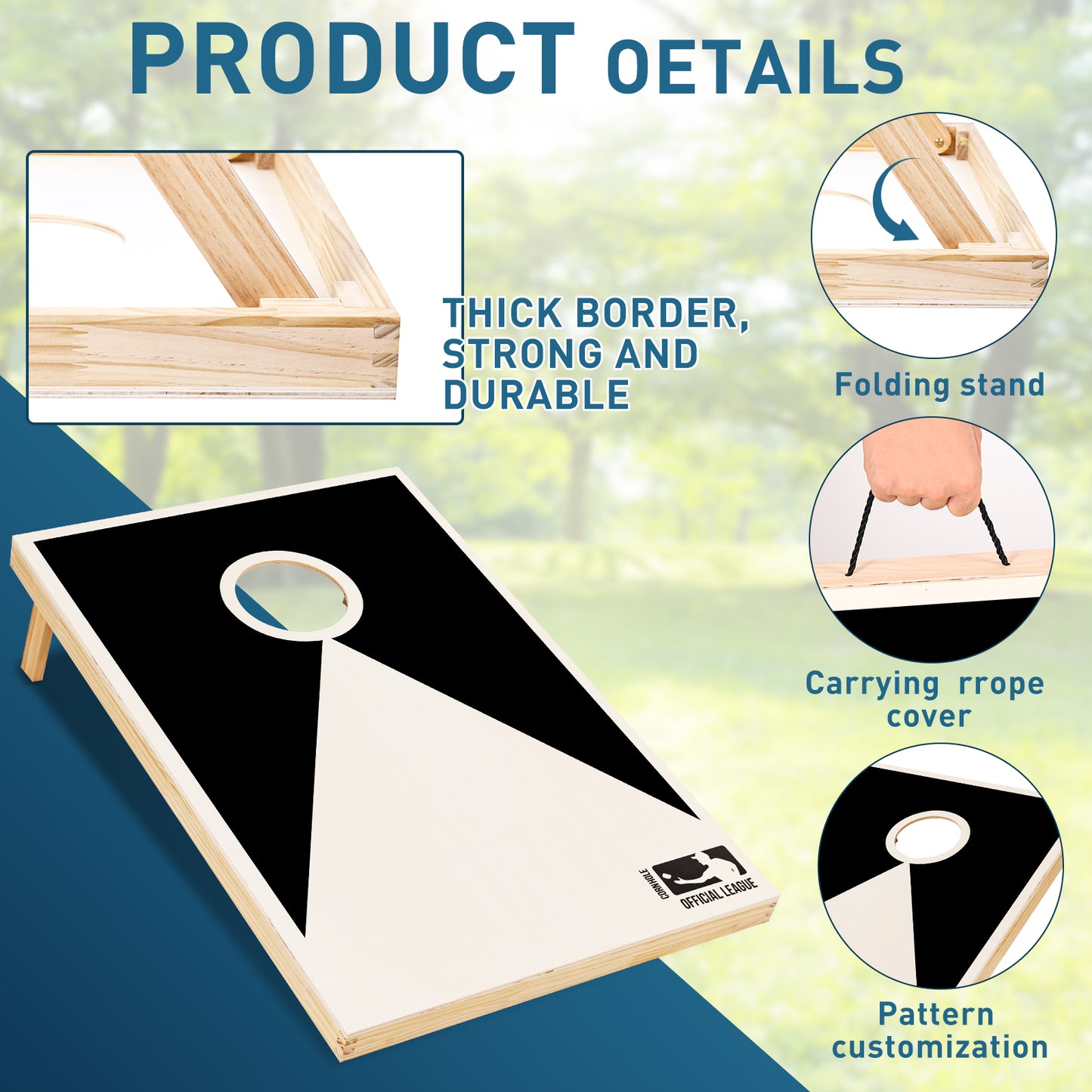 Official Tournament-Size Cornhole Set with All-Weather Bags & Case