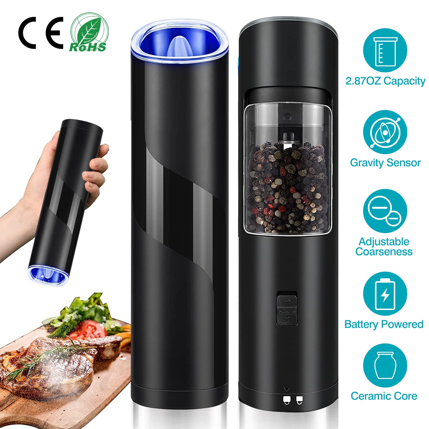 Aura Electric Salt & Pepper Mill