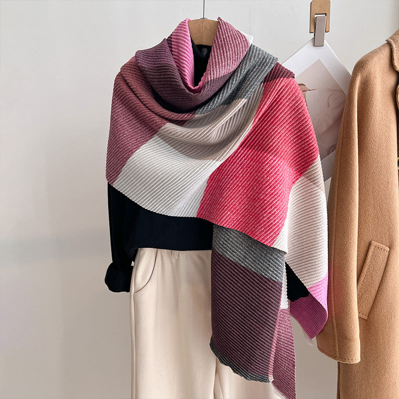 Premium Cotton Multicolor Crinkled All-Season Shawl Wrap