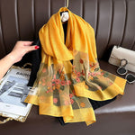 Floral Embroidered Scarf with UV Protection for Women