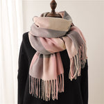 Women's Insulated Geometric Plaid Scarf