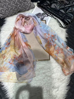 100% Mulberry Silk Chiffon Scarf | Ideal for Summer