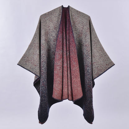 Women's Oversized Plaid Floral Patterned Shawl