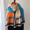 Cotton Striped Geometric Winter Wrap for Women