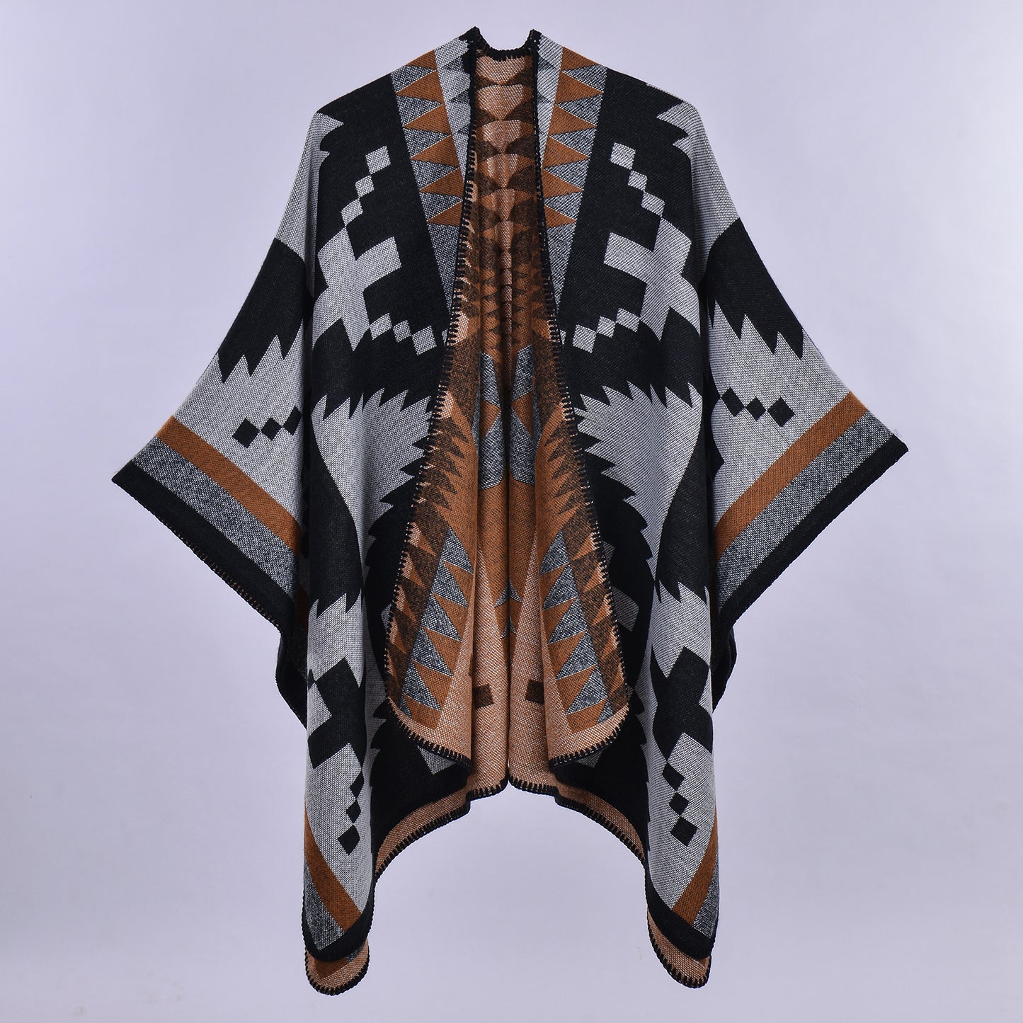 Women's Oversized Plaid Floral Patterned Shawl