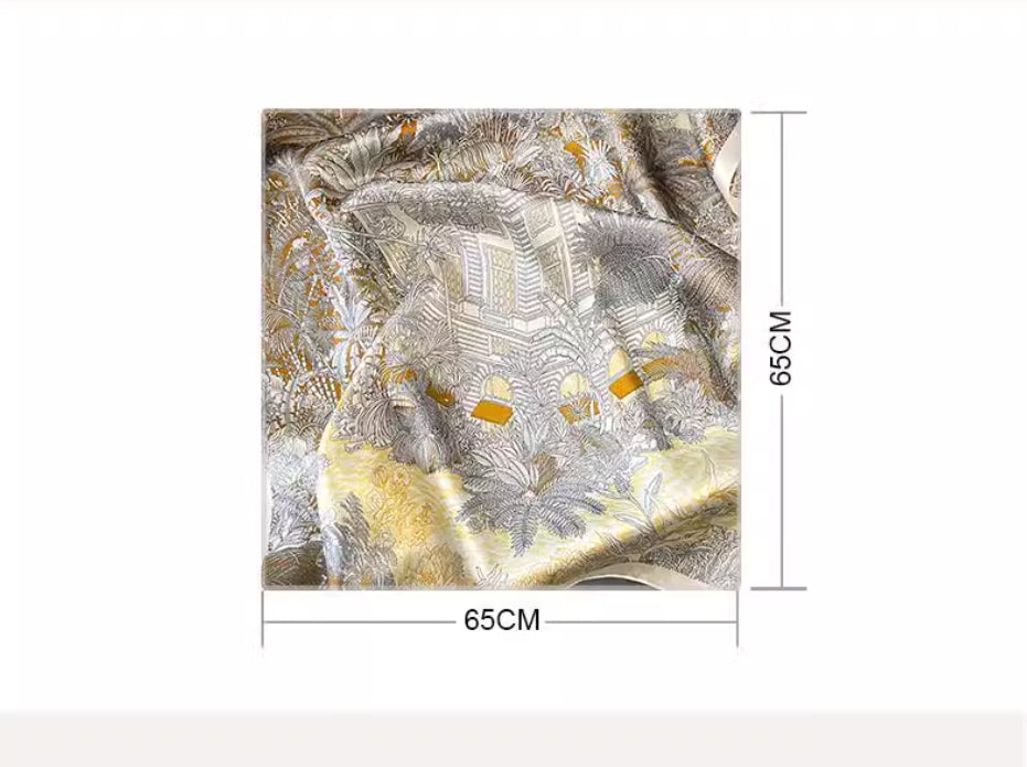 100% Mulberry Silk Kerchief Scarf | Large Square Wrap