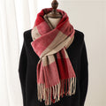 Women's Insulated Geometric Plaid Scarf
