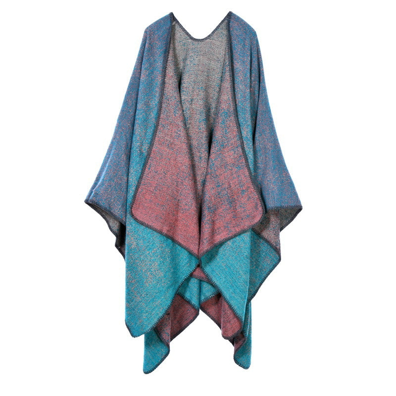 Women's Oversized Plaid Floral Patterned Shawl