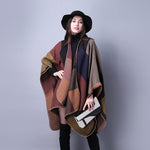Women's Oversized Plaid Floral Patterned Shawl