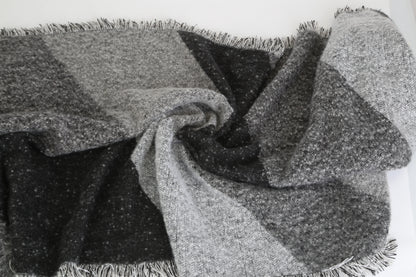Women's Soft Gray Blanket Plaid Shawl