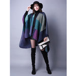 Women's Oversized Plaid Floral Patterned Shawl