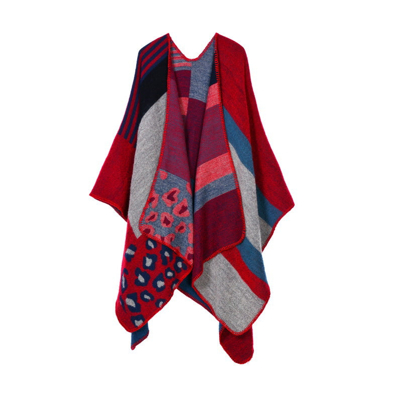 Women's Oversized Plaid Floral Patterned Shawl