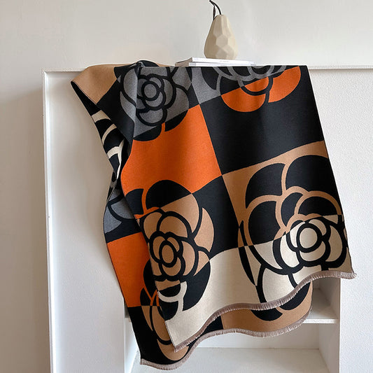Soft Geometric Floral Scarf for Women