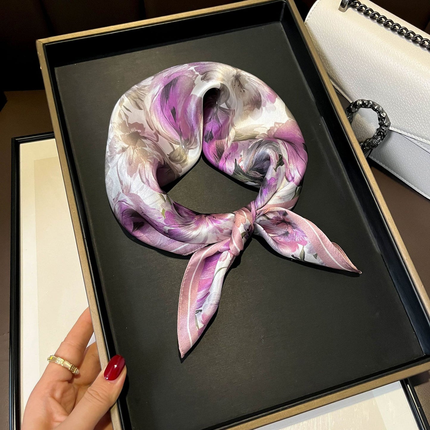 100% Mulberry Silk Versatile Square Scarf