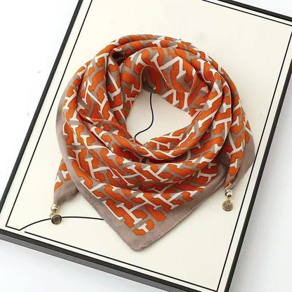 The Magnetic Clasp Square Scarf | Premium Fiber Blend