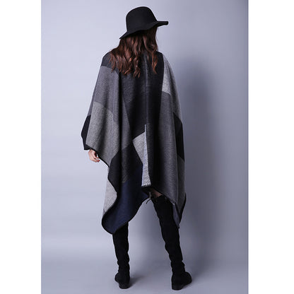 Women's Oversized Plaid Floral Patterned Shawl