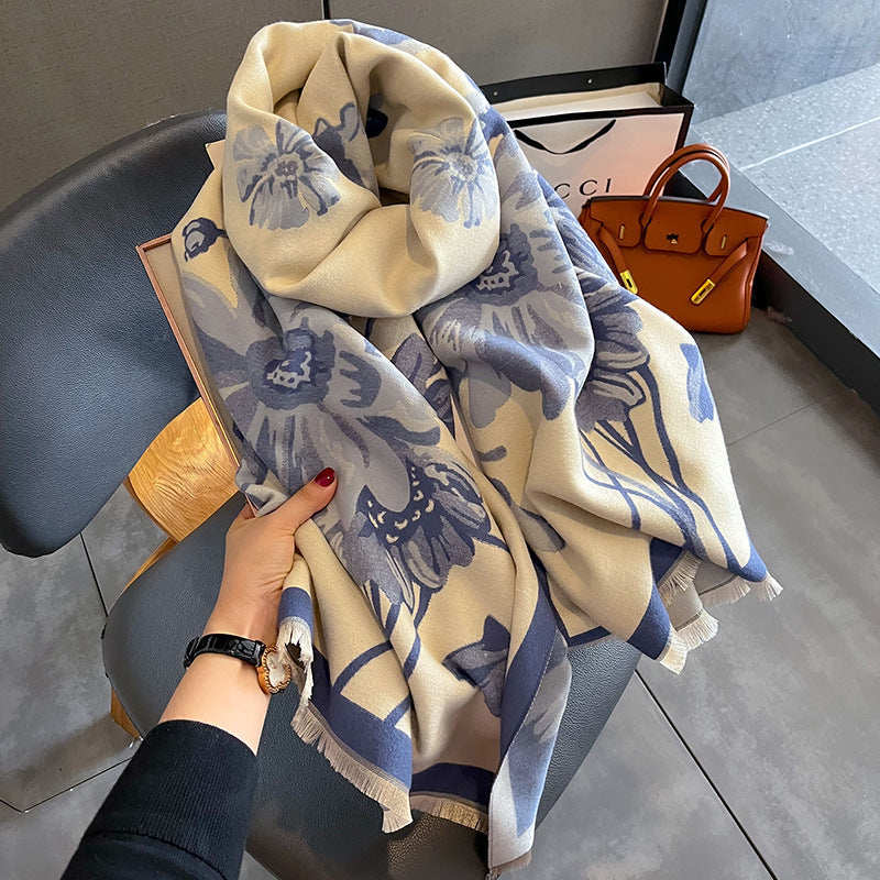 Women's Reversible & Warm Cotton Scarf