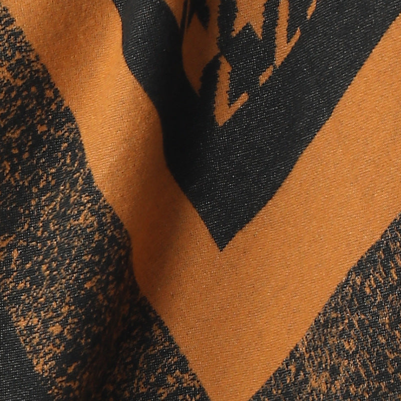Women's Orange Plaid Winter Shawl