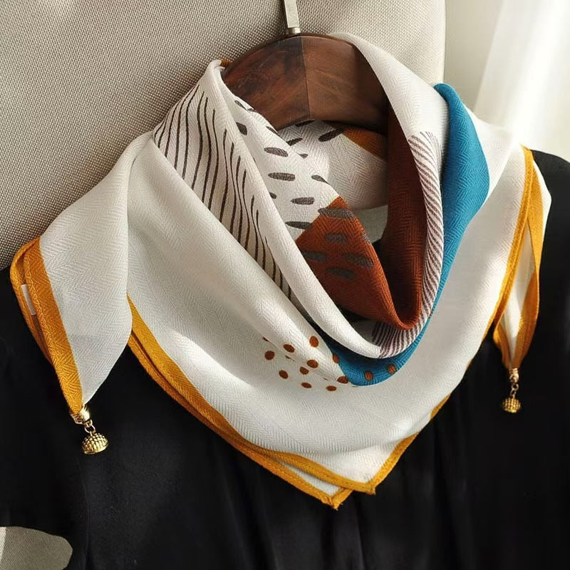 The Magnetic Clasp Square Scarf | Premium Fiber Blend
