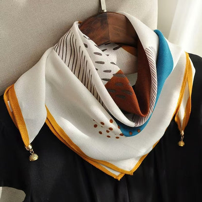 The Magnetic Clasp Square Scarf | Premium Fiber Blend
